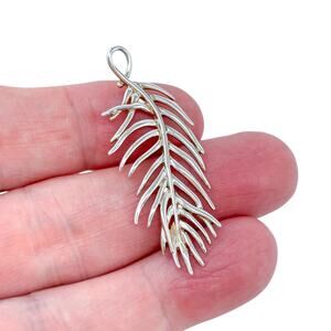 Estate Sterling Silver 925 Feather Pendant